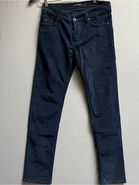 Boggi Milano Men's Navy Blue Corduroy Pants Made in Italy Size 32